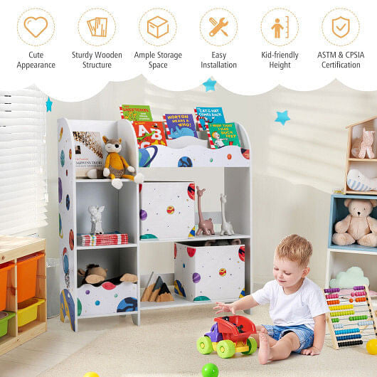 Kids Toy and Book Organizer Children with Storage Bins